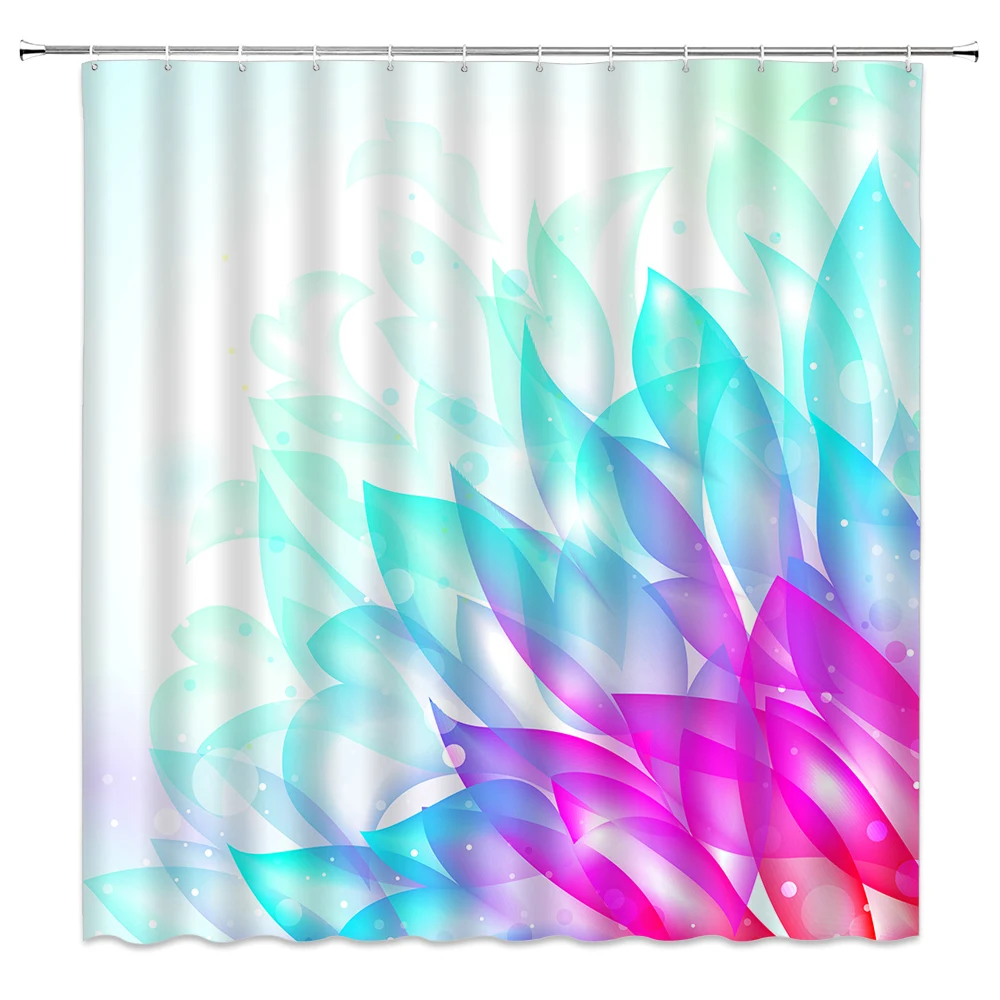 

Watercolor Flower Plant Shower Curtain Hand Painted Color Floral Pattern Bathroom Bath Curtains Waterproof Polyester With Hooks
