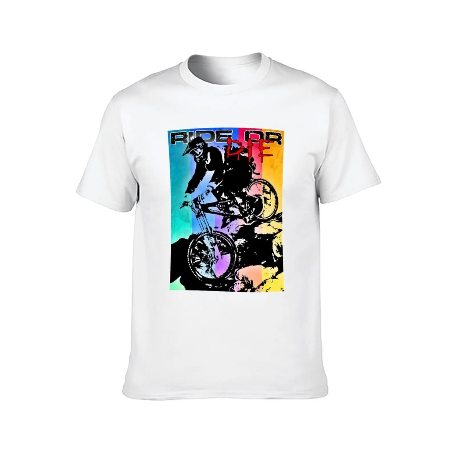 ركوب أو يموت MTB تي شيرت أنيمي التي شيرت الرجال تي شيرت القطن 100٪ تي شيرت