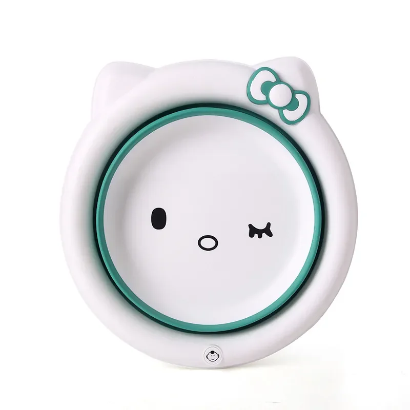 Maravilha que economiza espaço! Bacia de banho dobrável suspensa para bebês – multiuso para bum, pés e brincar de recém-nascidos (design de desenho animado)