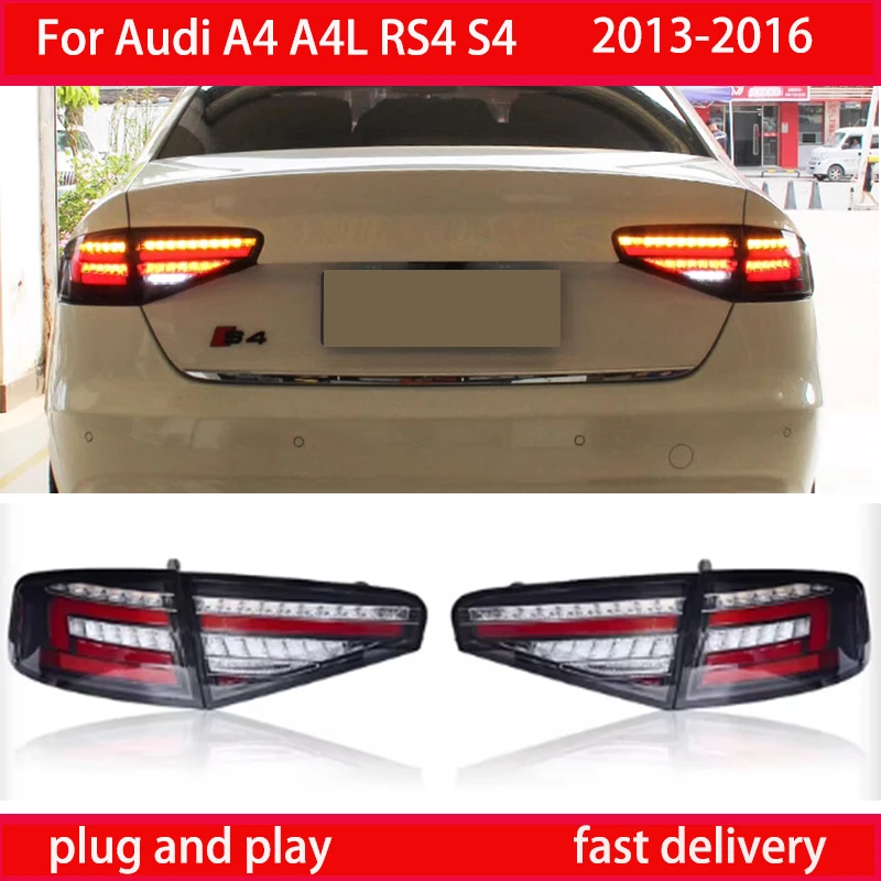 

Автомобильные задние фонари в сборе для Audi A4 A4L RS4 S4 2013-2016, светодиодные автоматические задние фонари, обновленные аксессуары для сигнальных ламп