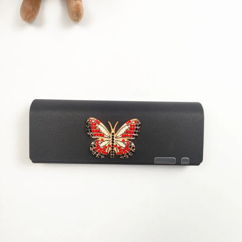 مجموعة مع الماس نظارات صندوق المحمولة مكافحة الإجهاد بولي Sunglasses النظارات الشمسية صندوق تخزين النظارات اكسسوارات النظارات النساء طالب B2