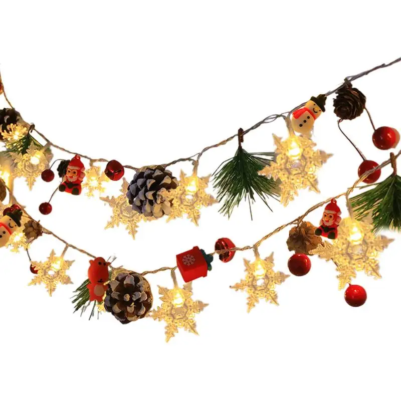 

Рождественские огни из сосновой шишки, 6,56 фута, световая гирлянда, рождественские украшения, гирлянда с подсветкой, Рождество, 20 светодиодов на батарейках для