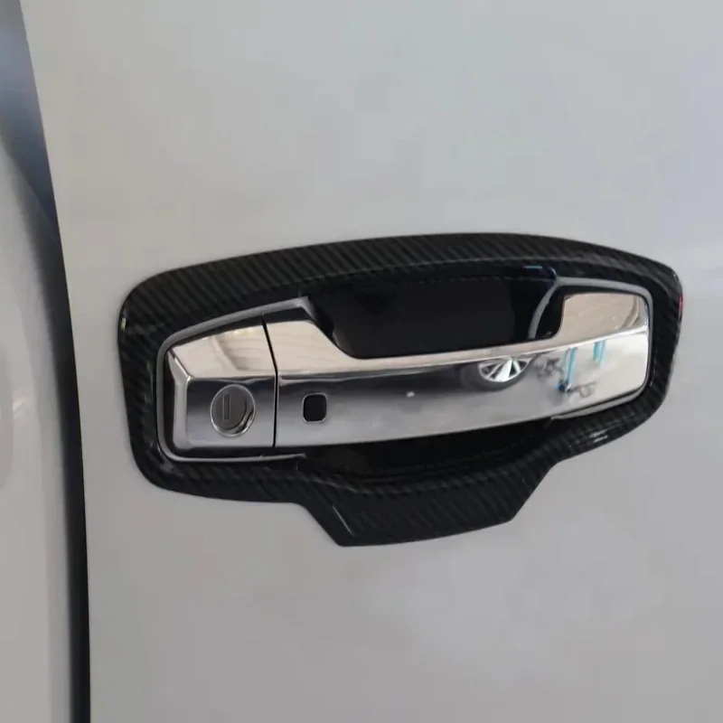 

Для Mitsubishi Triton L200 2023 2024: накладки на ручки дверей из АБС-пластика под карбон, декоративные аксессуары для стайлинга