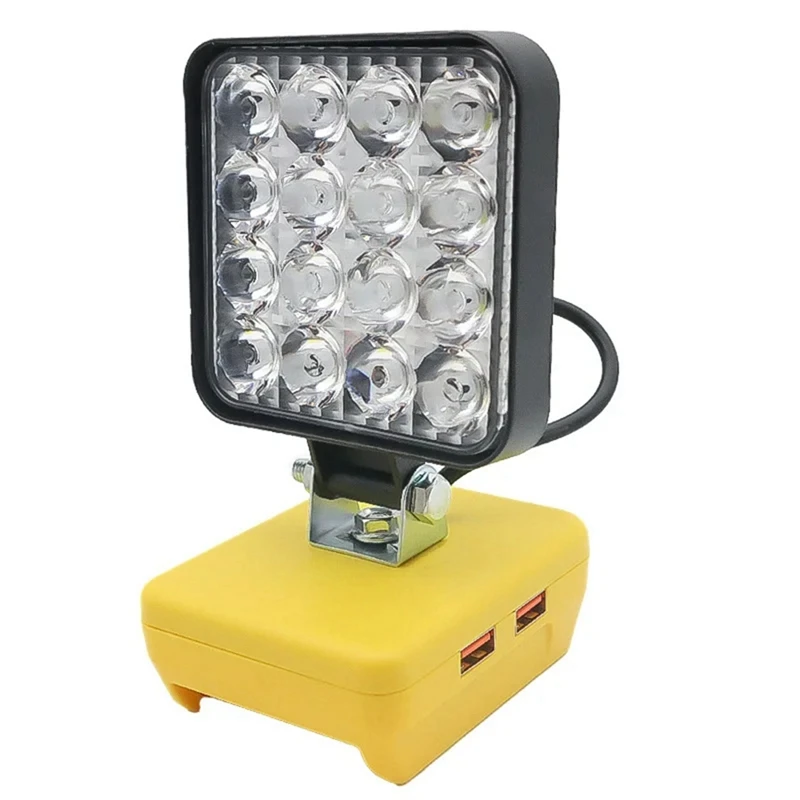 16 LED Work Light Spotlights Outdoor Work Fishing Handheld Emergency Tool Light For Dewalt 20V Lithium Battery