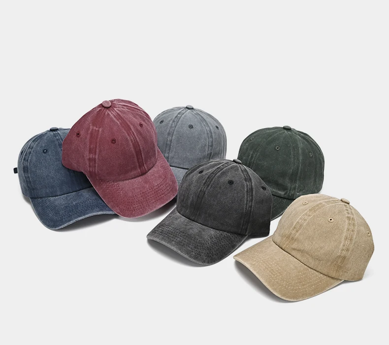 Baseball Kappe Gewaschen Baumwolle Männer Frauen Snapback Hut Vintage Hip Hop Caps Einfarbig Papa Hut Knochen Casquette Outdoor Casual Sport – Detail 17