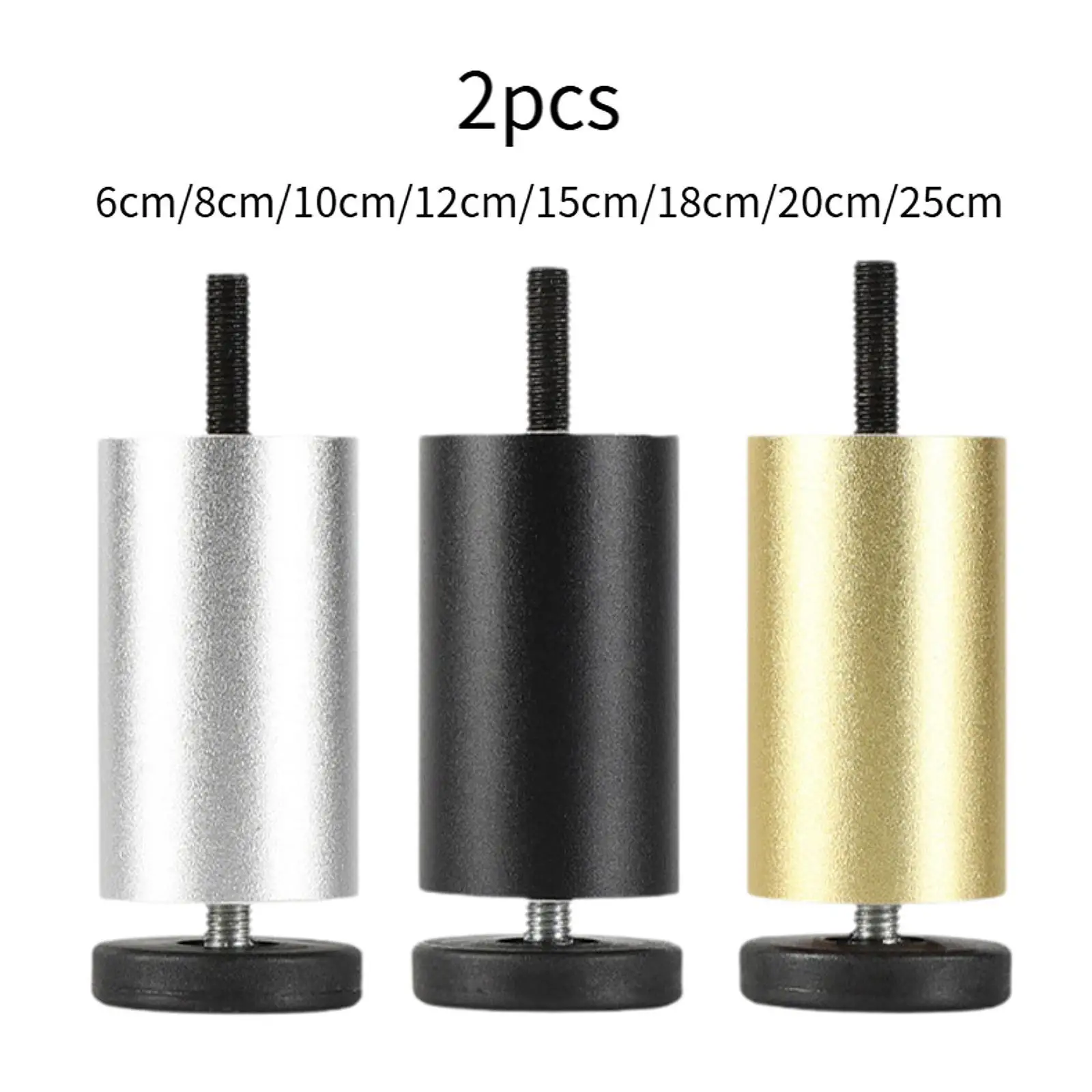 2Pcs Adjustable Furniture Legs Aluminum Alloy Support Legs Replacement for Chair Couch Refrigerator Air Conditioner Cabinet