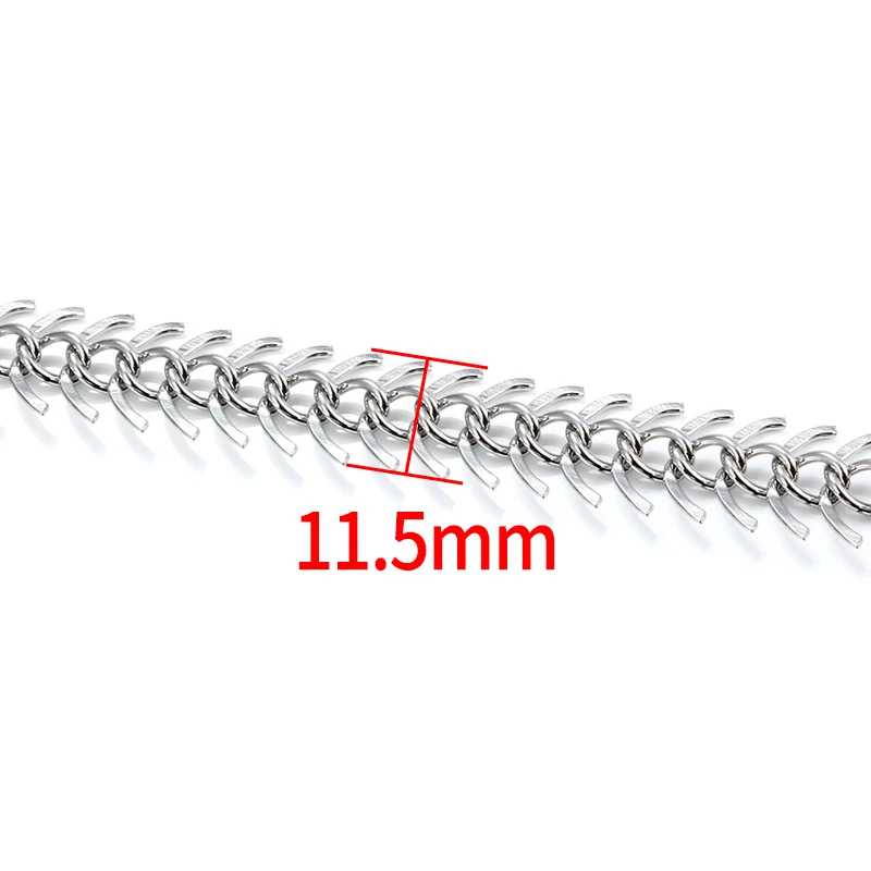 1Meter Fishbone Chain 11.5mm Stainless Steel DIY Jewelry Accessorie Making Fashion Necklace Bracelet Supplies Wholesale Findings