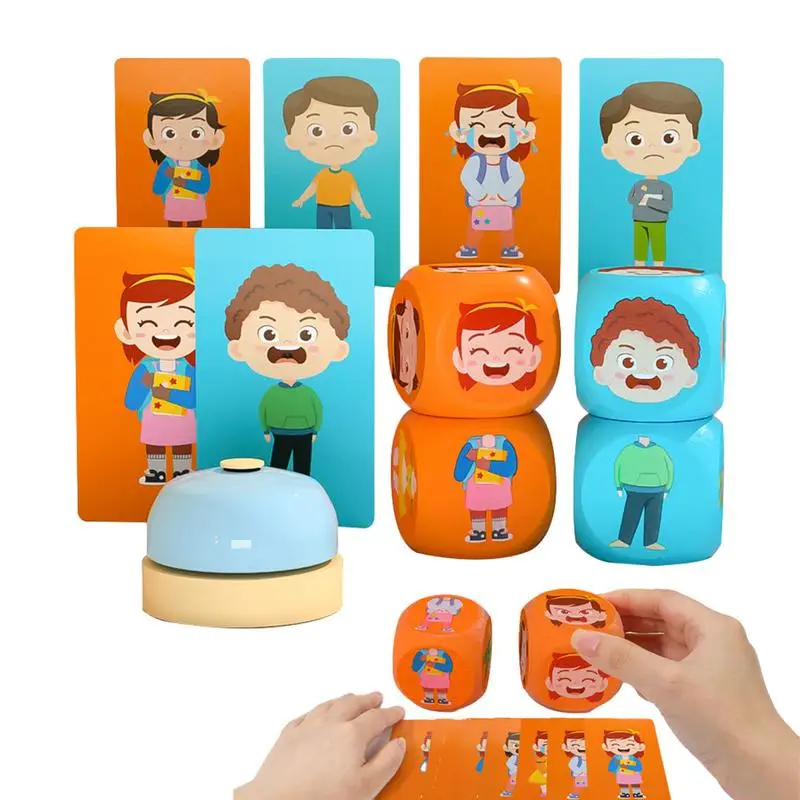 Expression Puzzle Building Blocks Matching Expression Puzzle Toy With Bell 4X Building Blocks Educational Puzzles Toy For Kids 3