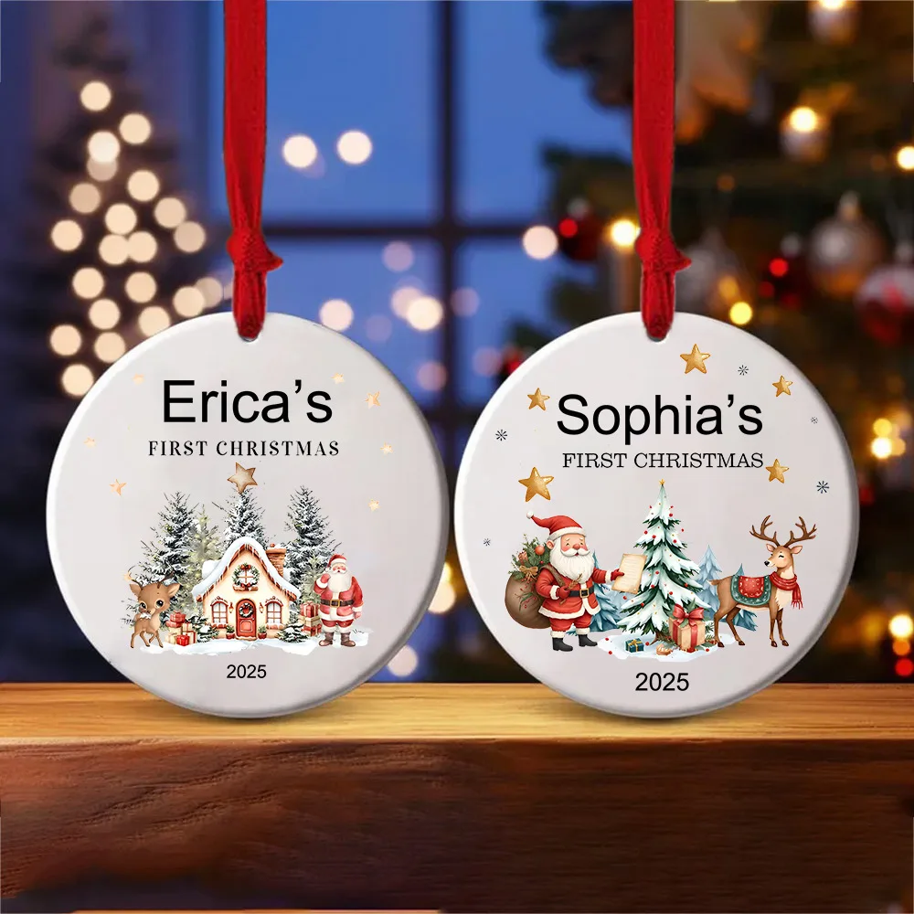 حلي عيد الميلاد الأولى المخصصة للطفل، زينة عيد الميلاد الأولى اللطيفة لحديثي الولادة، تذكار شخصي للأطفال، حلي عيد الميلاد الأول