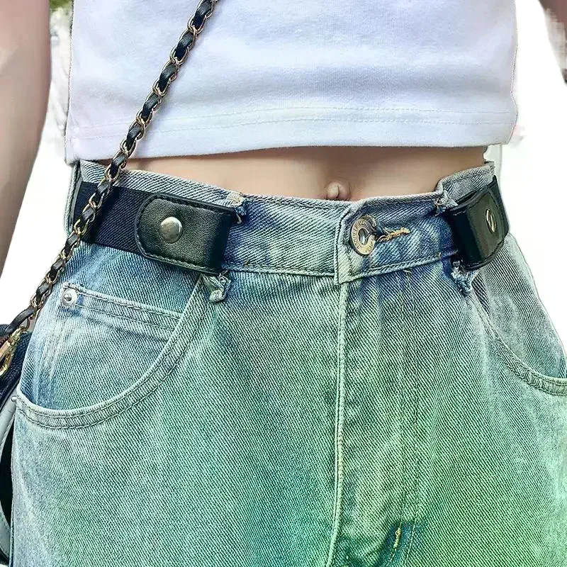 حزام خصر مرن قابل للتعديل، حزام غير مرئي، أحزمة خالية من الإبزيم للنساء والرجال، فستان جان بدون إبزيم، سهل الارتداء #3