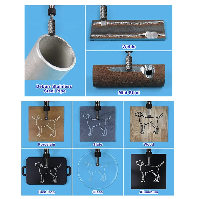 Rock Carbide Burr Set 1/4 Inch 10PC Die Grinder Bits File Rasp For Metal Wood Weld Concrete Stone Grinding Deburring