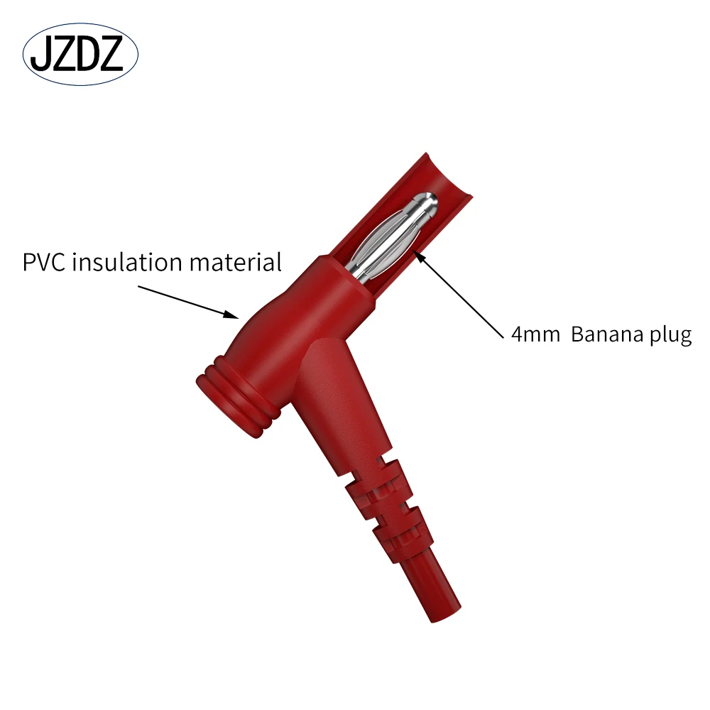 JZDZ 2pcs Test Leads Right-angle Banana Plug to Fully Insulated Alligator Clips  Wire Cable Flexible Copper Line  J.70065