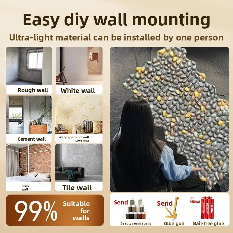 Lightweight outdoor villa background wall imitation stone cobblestone veneer
