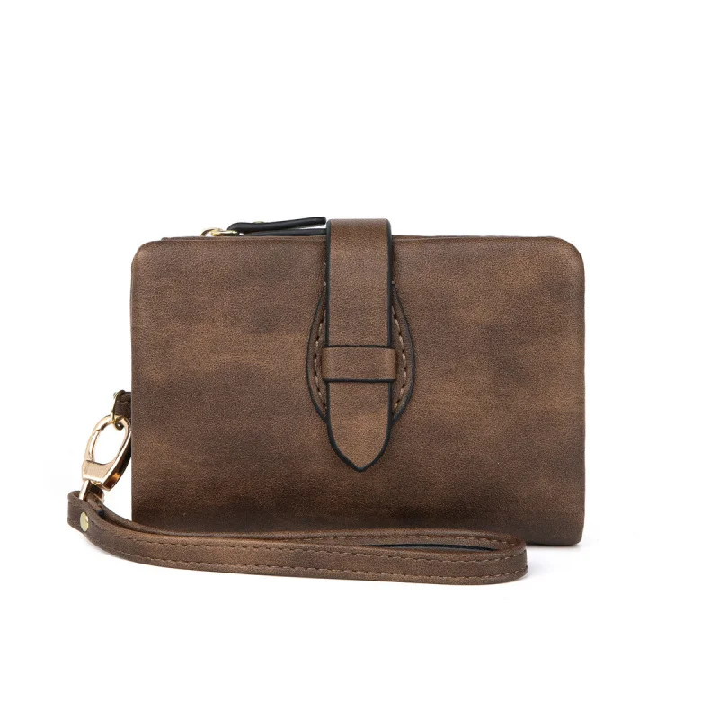 Western RFID Blocking PU Leather Three Floded Women Wallet Large Capacity Hasp Zipper Coin Purse for Ladies