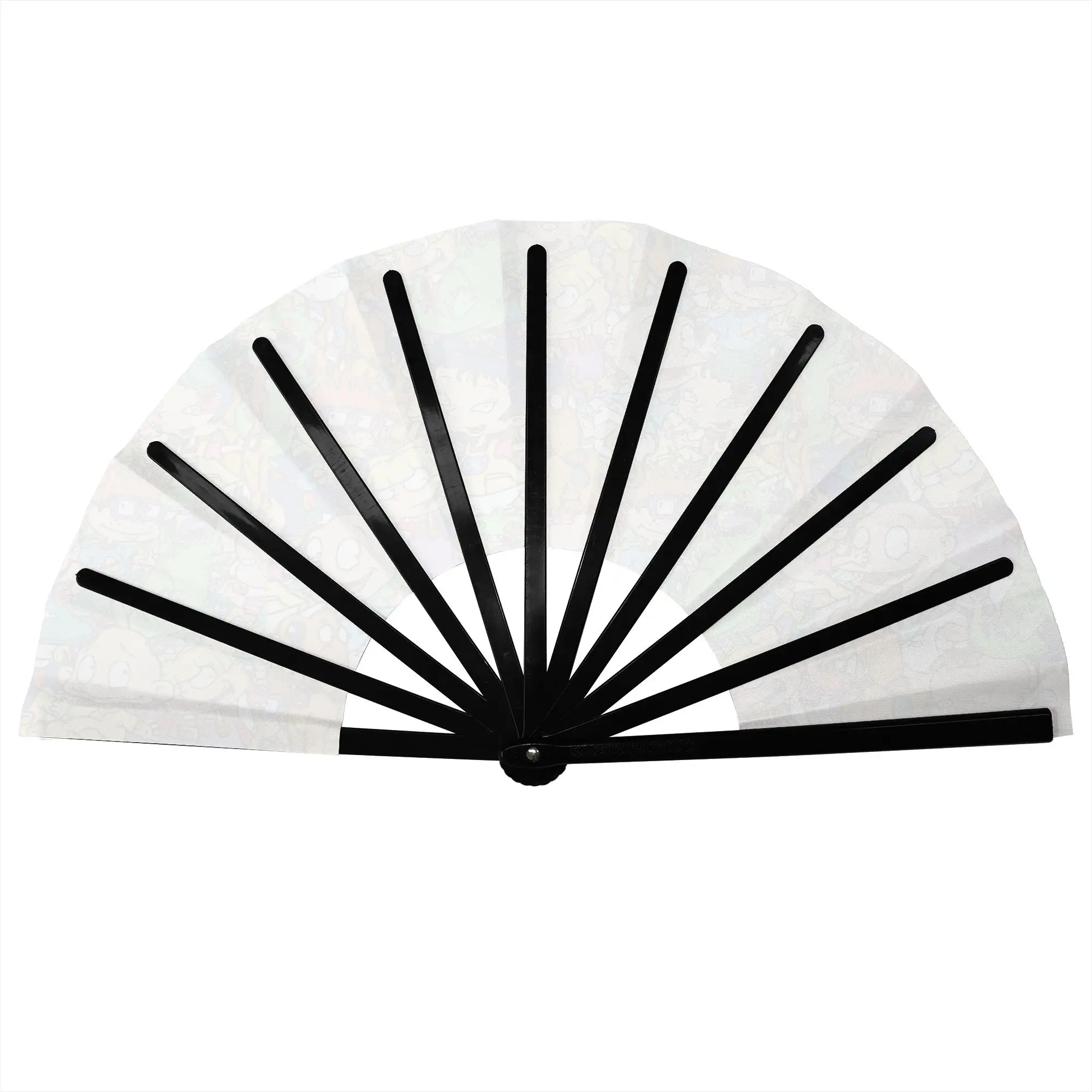 R-Rugrated Manga Movie Stylish Hand Fan Women Popular  Polyester Fan Vintage Costume Prop Folding Fans For Sports Events Gift