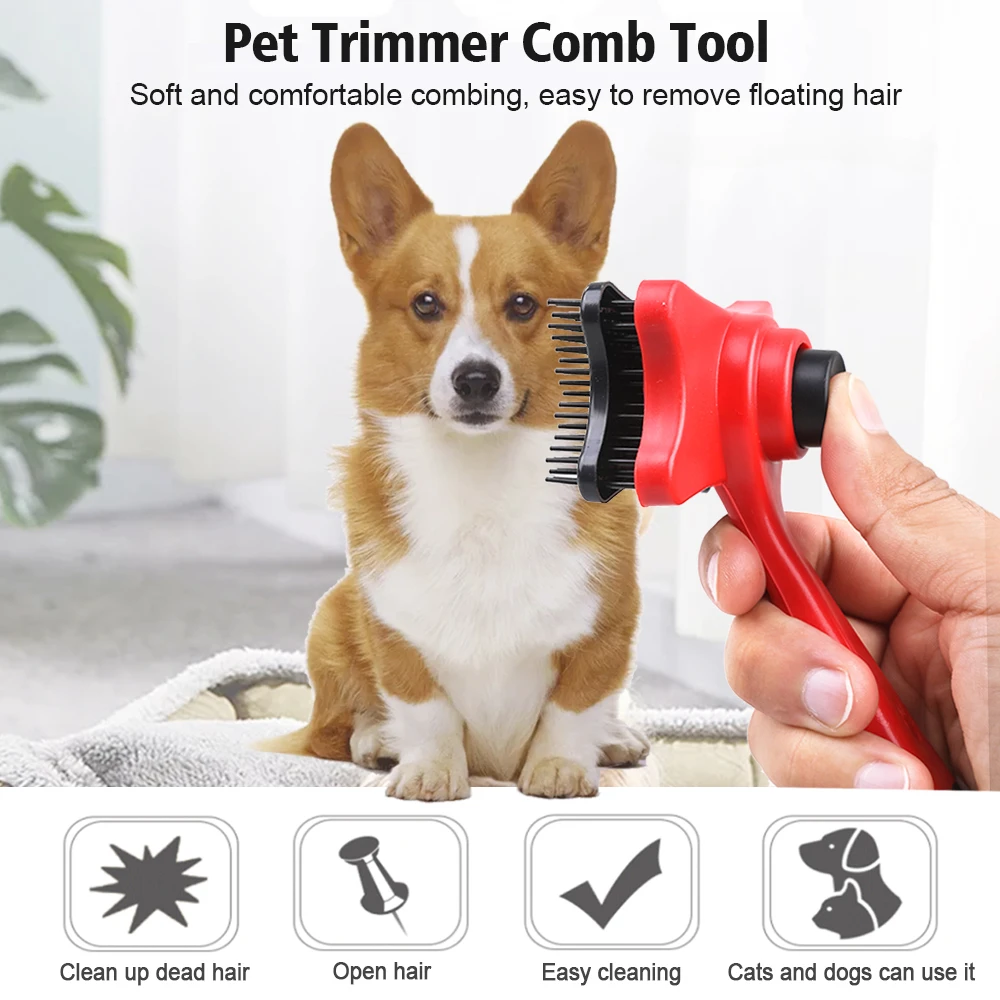 

1 шт. щетка для домашних животных гребень для котов домашние питомцы щетка для удаления волос для профессиональной стрижки собак, котов инструменты для домашних животных Dematting расческа самоочищающиеся аксессуары для собак