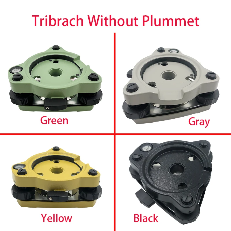 Three-jaw Tribrach Without Optical Plummet With Level Bubble 5/8” Base Screw For Total Station Yellow Black Green Gary