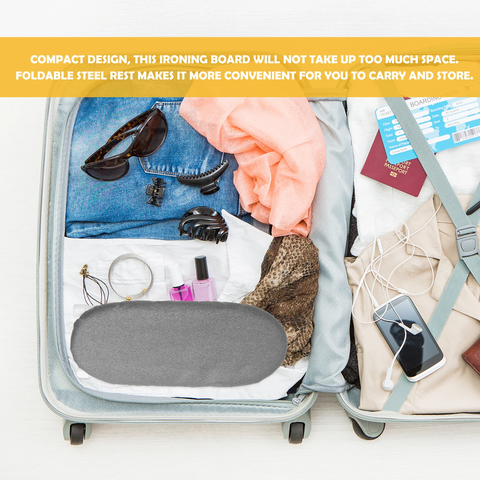 

1 set Ironing Board Set Heat Insulation Pad Folding Portable Mini Rack Clothes Protection Mat Compact Travel Laundry Room