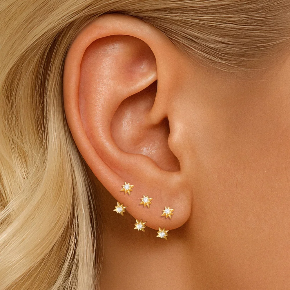 AIDE 925 Sterling Silber Pferdeaugen-Kronen U-förmige Ohrringe für Frauen Knorpelpiercing Ohrknochenring Nasenring Schmuck Geschenke – Detail 29