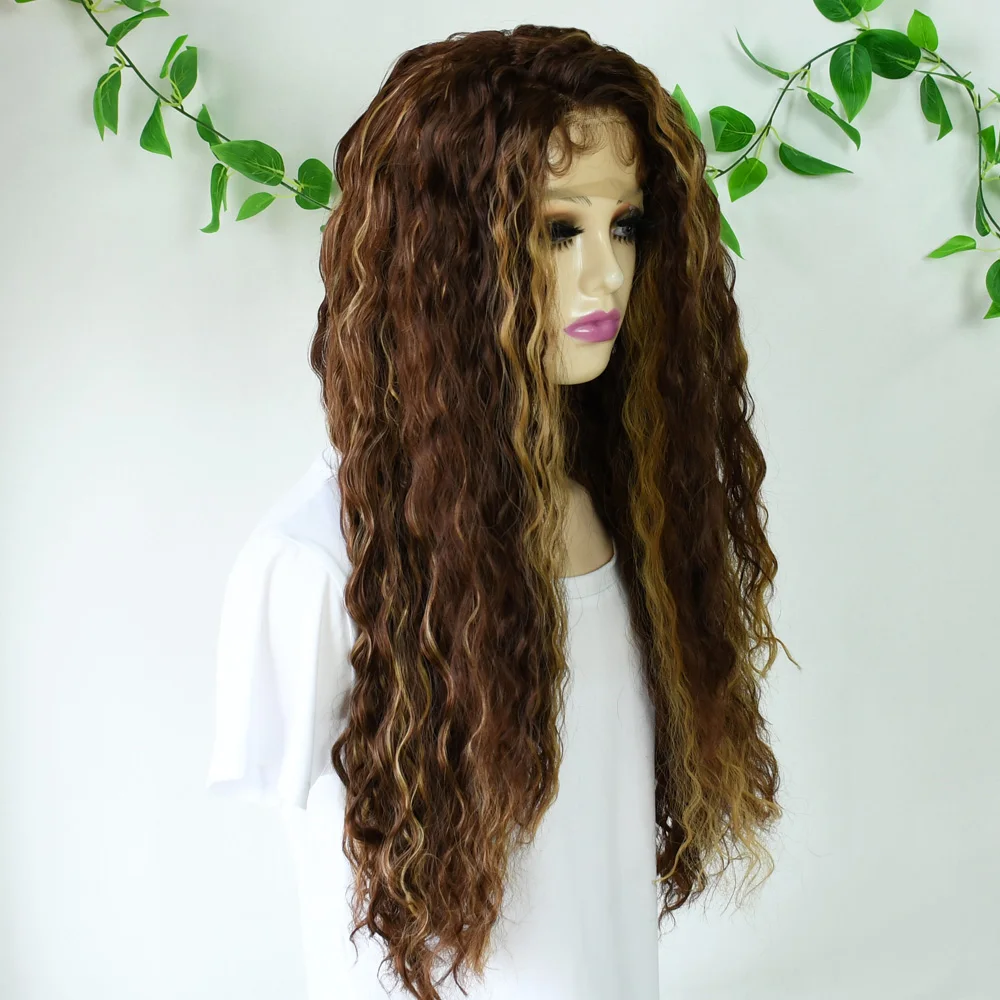 تسليط الضوء على شقراء الدانتيل الجبهة موجة عميقة للنساء 30 بوصة لينة متموجة تأثيري الباروكات عالية الكثافة الدانتيل الاصطناعية الدانتيل أمامي peluca