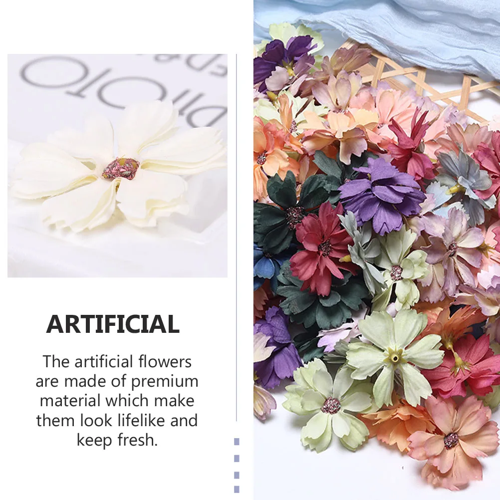 

50Pcs Realistic Fake Flower Decor Creative DIY Accessory for Clothes Gift Wedding Decoration Mixed Color