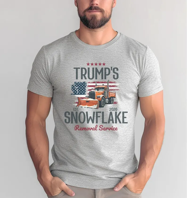 Unisex Trump 2024 Shirt Trump's Snowflake Removal Service Tee Funny Political TShirts Sarcastic Republican Shirt Cottno Tops