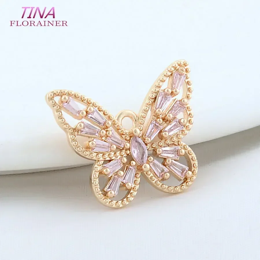 20MM 18K Gold Plated Brass Butterfly 2 Holes Charms Pendants Connect Necklace Earrings Jewelry Making Supplies Accessories