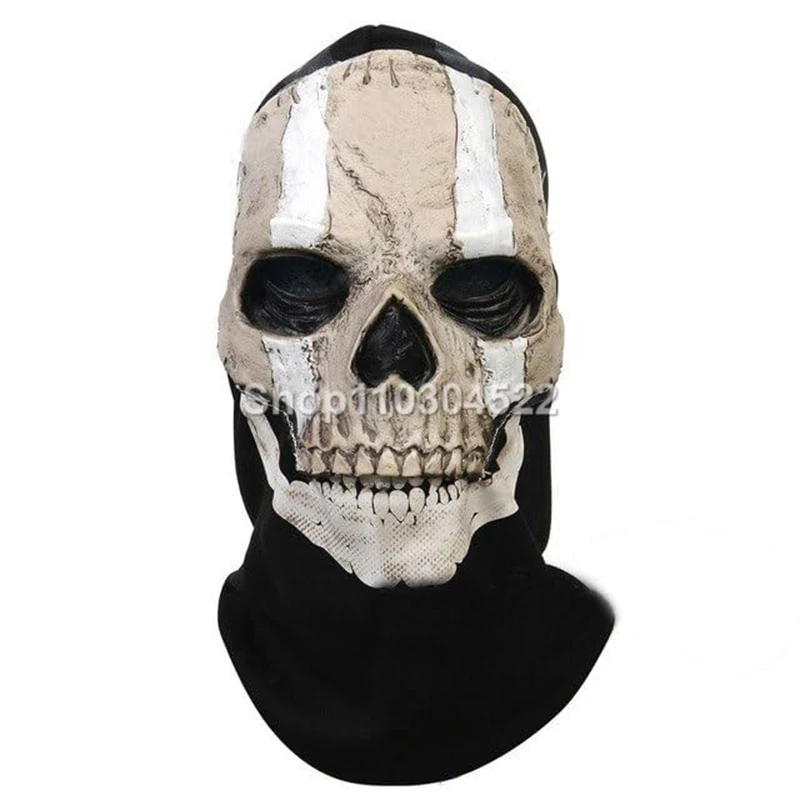 

Ghost Mask MW2 Skull Latex Full Head Mask Halloween Role Playing Props War Games Outdoor Sports