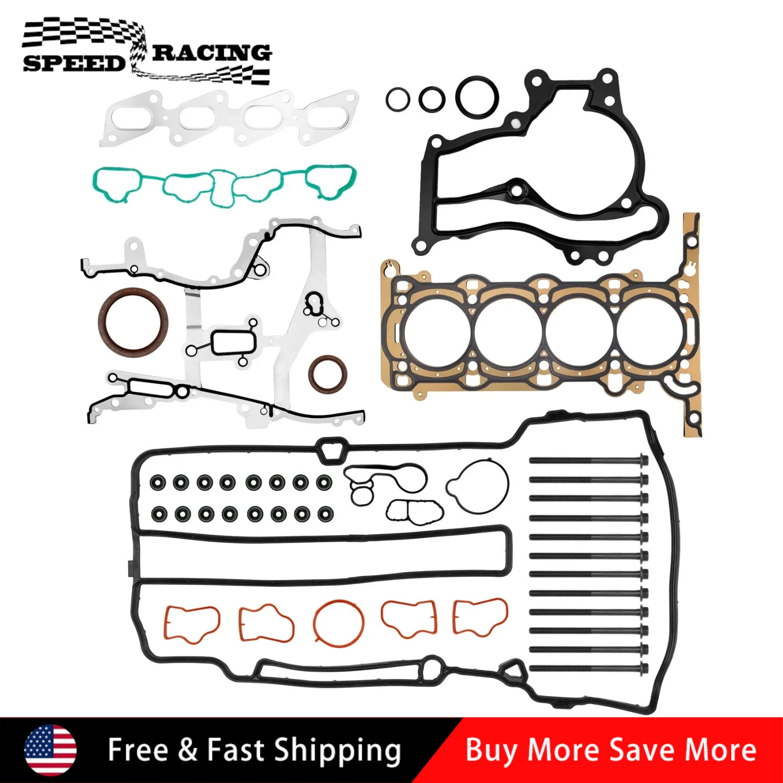

HGS345 HS54702A HS31411 HS26516PT Head Gasket Kit with Cylinder Bolts For 2013-2016 Buick Encore 1.4L