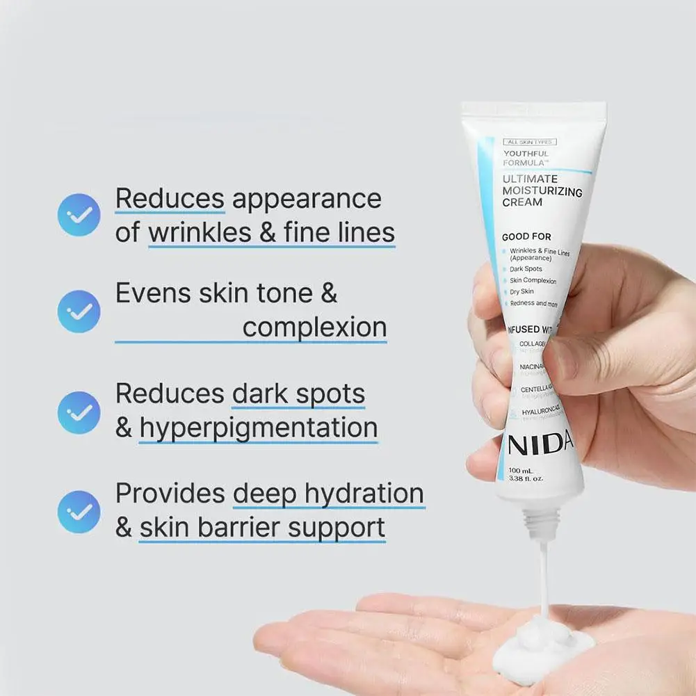 NIDA crème hydratante quotidienne ultime Anti-âge blanchissant réparation rougeurs Essence réparation apaisant pores hydratant soins de la peau