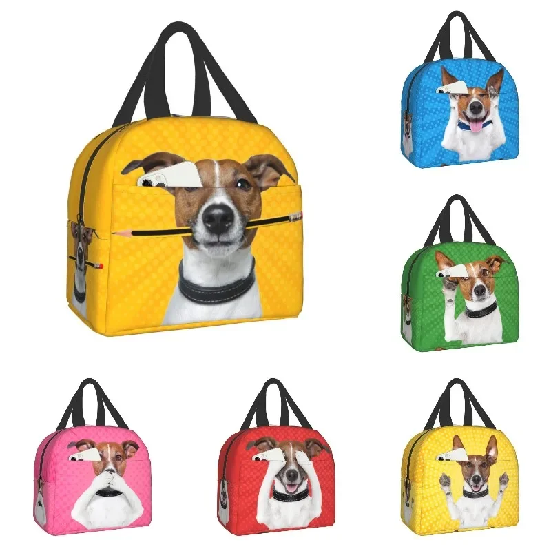 Jack Russell Terrier Dog Lunch Bag Thermal Cooler Insulated Lunch Box for Women Kids School Camping Travel Picnic Storage Bag