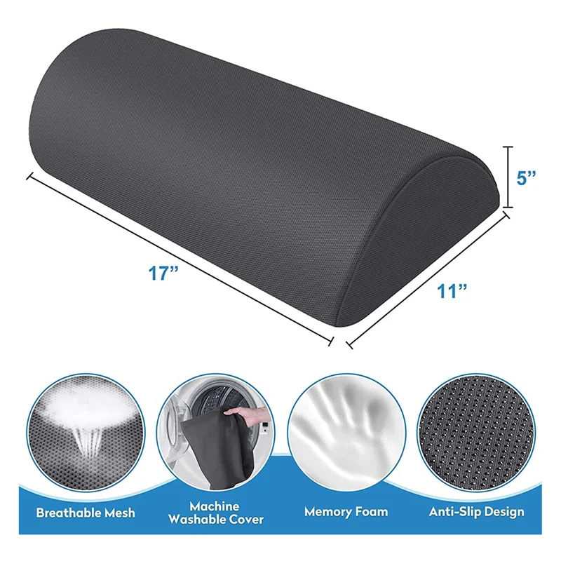 AY03-Ergonomisch ontwerp voetkruk voor onder bureau op het werk, voor vermoeidheid en pijnverlichting met traagschuim, antislipkraal