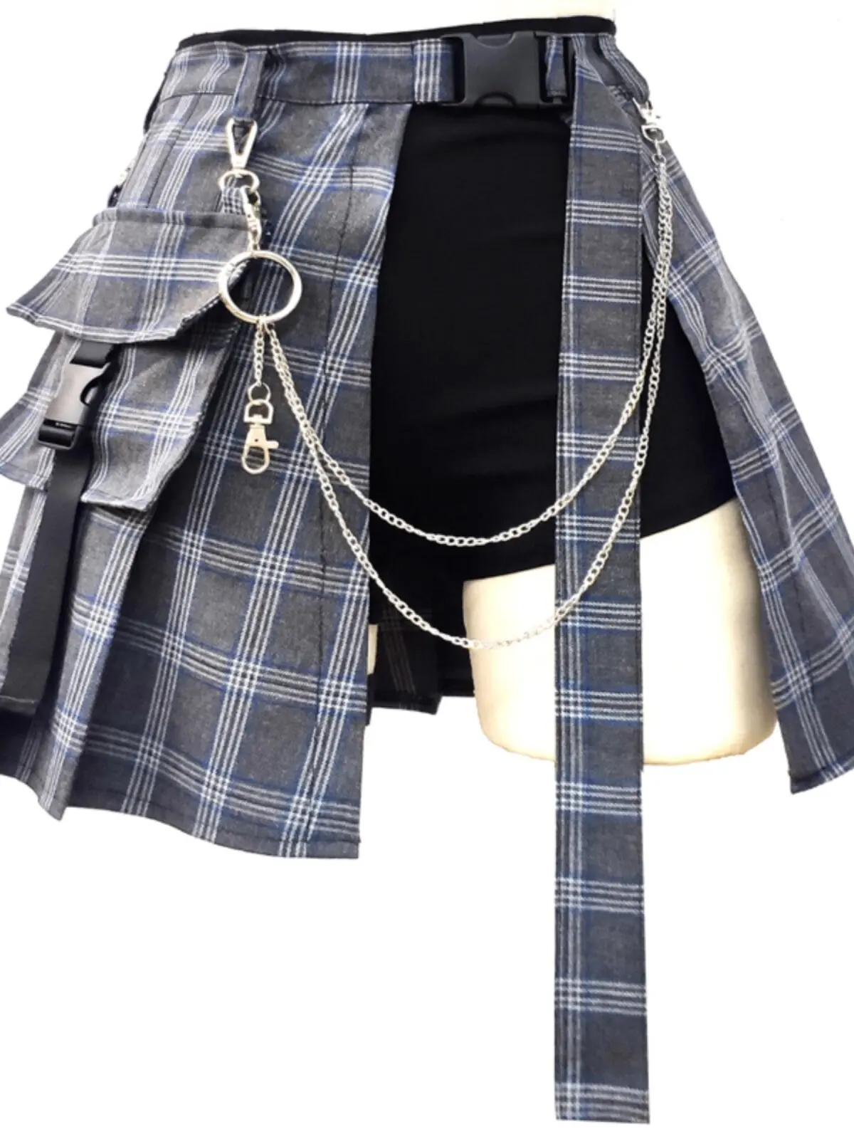 

Летняя юбка-карго в стиле Y2K для субкультуры 2026 года, женская, черная, А-силуэт, с высокой талией, плиссированная, в стиле JK, для модниц