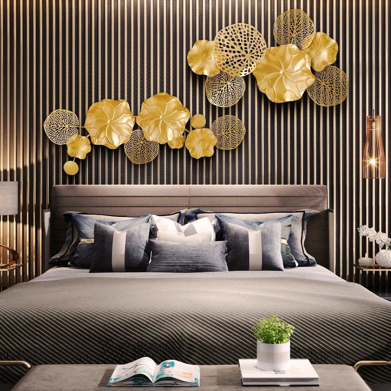 

Modern light luxury home wall gold decoration living room wall decoration bedroom bedside sofa