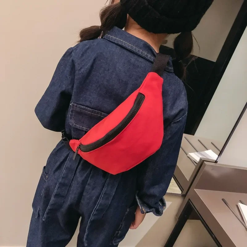 New Fashion Cute Children's Chest Bag One Shoulder Crossbody Fanny Pack Canvas Diagonal Bag Girl Boy Zipper Bag Coin Purse