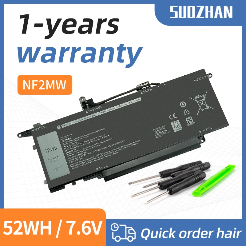 

SUOZHAN NF2MW Laptop Battery Replacement for Dell Latitude 7400 2-in-1 Latitude 9410 2-in-1 Series Notebook P110G P110G001 7146W