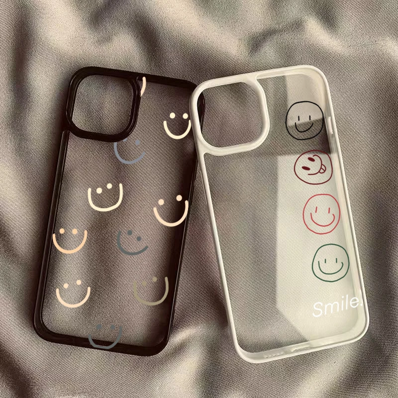 Lucky Side Smiling Face Phone Case For Samsung Galaxy S25 S24 S23 S22 Ultra S24 FE A06 A16 A54 A35 A15 A55 A52 A34 5G Clear Case