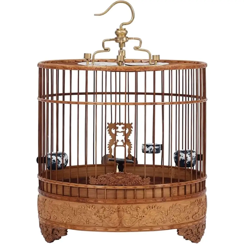 

Круглая большая подвесная клетка для птиц с выдвижным подносом и крючком для домашнего использования