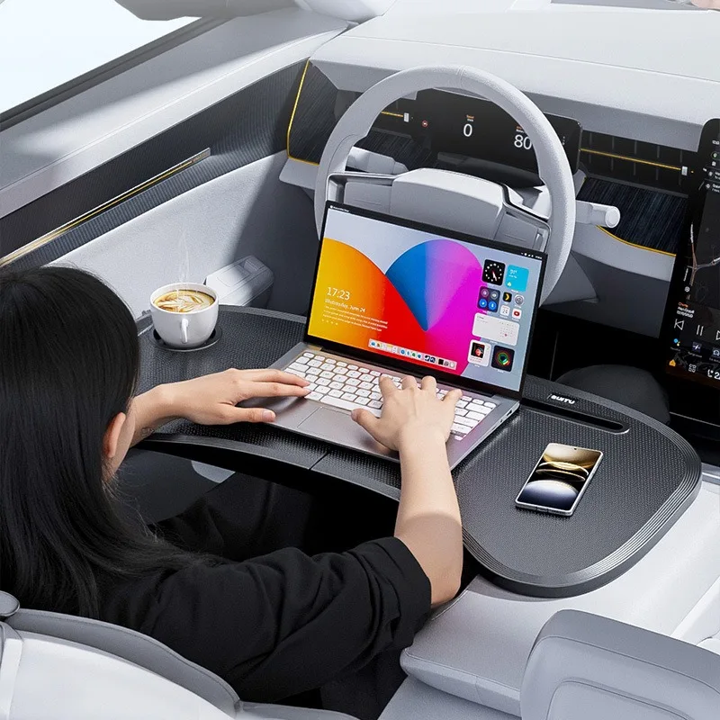 Car portable folding table for Tesla Model 3/Y folding car office steering wheel small table board - view 5