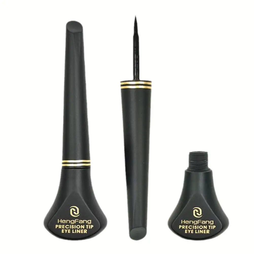 Черная жидкая подводка для глаз, карандаш, быстросохнущий, корректор для глаз, подводка для глаз, подводка для глаз с защитой от пятен, ручка, кисть N1C6, 1 шт.
