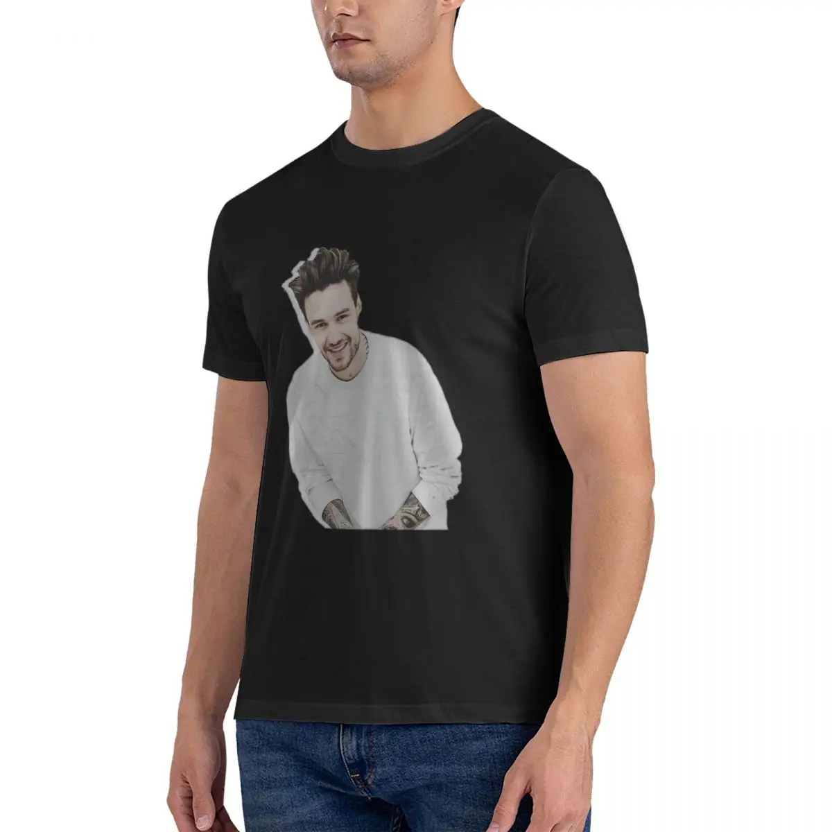 Fun Liam Payne T-Shirt for Men Round Collar Pure Cotton T Shirts Short Sleeve Tee Shirt 4XL 5XL Clothing official-website fugees