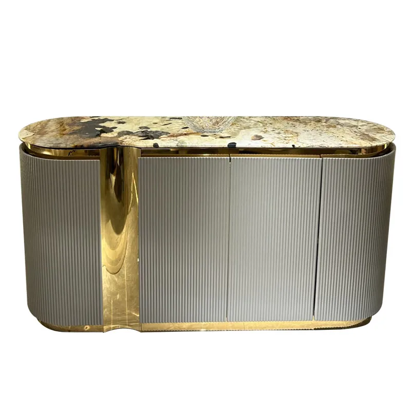 

Marble Side Cabinet High-end Locker Furniture Entry Foyer Entrance Cabinet Luxury Villa Furniture