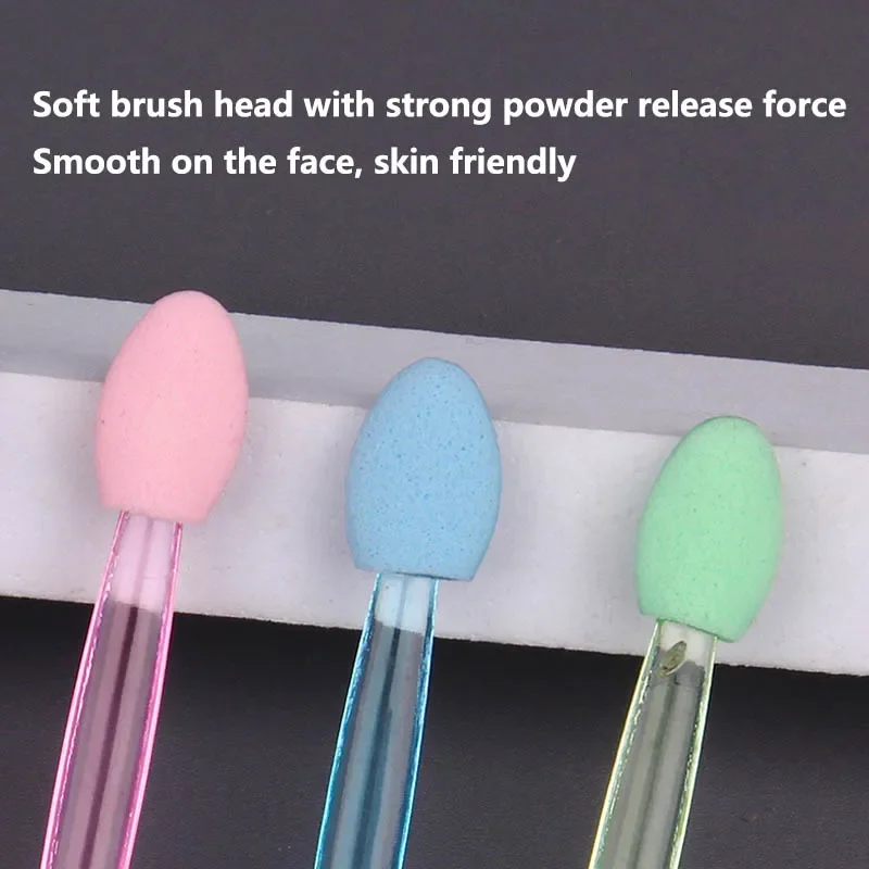 100Pcs Dual Head Mini Eyeshadow Brushes Multi-colors Sponge Nylon Cosmetic Applicator Women's Portable Makeup Tool For Travel