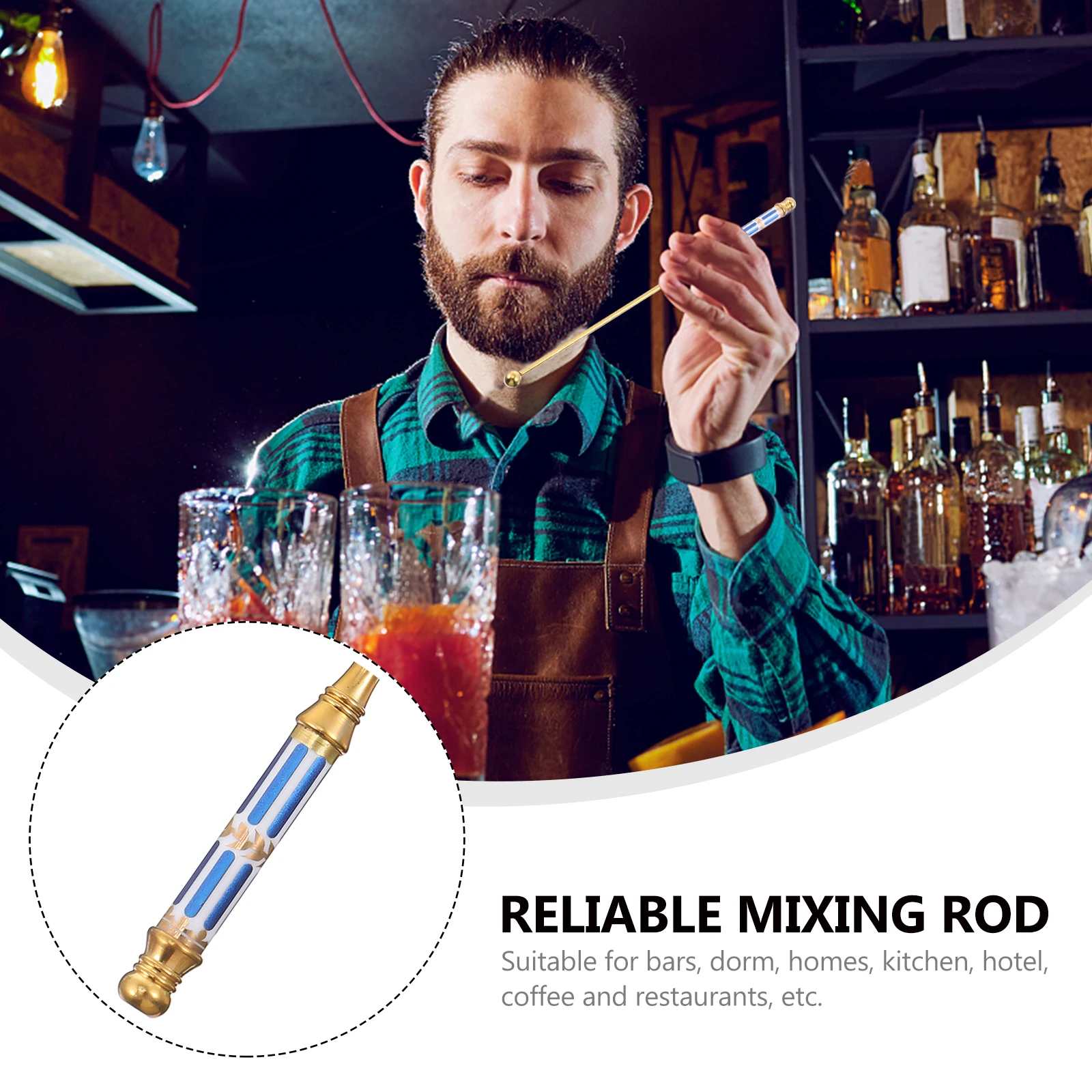 

Stirring Stick Long H Ceramic Stainless Steel Milk Powder Rob Cocktail Shaker Coffee Drink Tool Kitchen Barware Durability