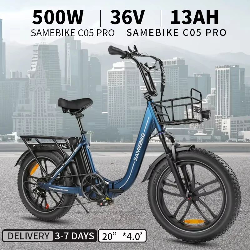 

Samebike C05PRO Складной электрический велосипед 36 В 13 Ач Съемная батарея 20*4.0 Магниевые колеса с толстыми шинами Ebike Shimano 7 передач