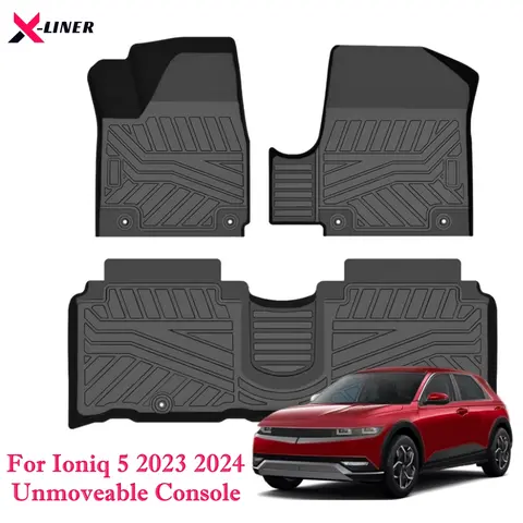 현대 Ioniq 5 2023 2024 용 TPE 바닥 매트 이동식 콘솔 Ioniq 5 카고 트렁크 매트 용 전천후 미끄럼 방지 바닥 라이너