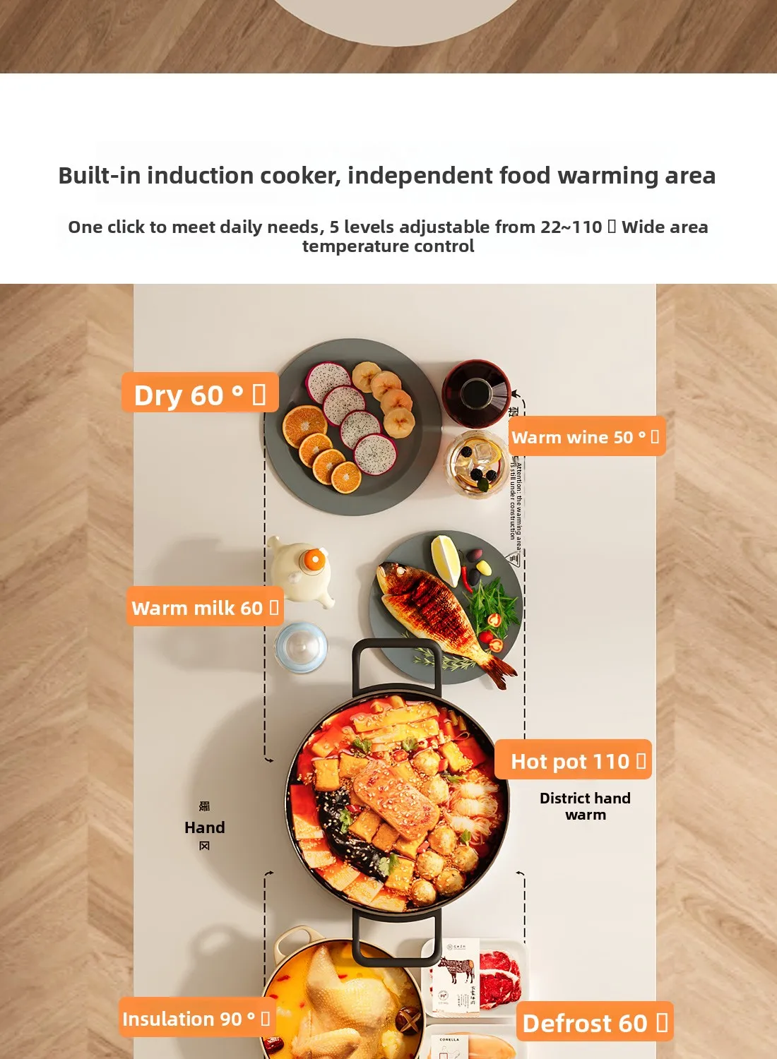 LMM French Cream Wind Island Dining Table Integrated Retractable Household Dining Table Multifunctional