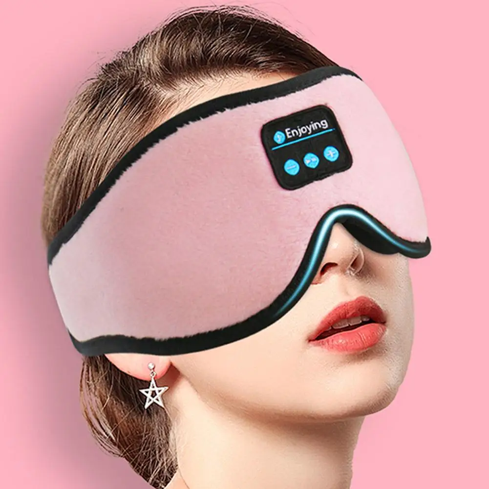 1 個ピンク Bluetooth 睡眠ヘッドフォン 3D アイマスクワイヤレスヘッドバンドソフト弾性快適な音楽イヤホン睡眠マスク