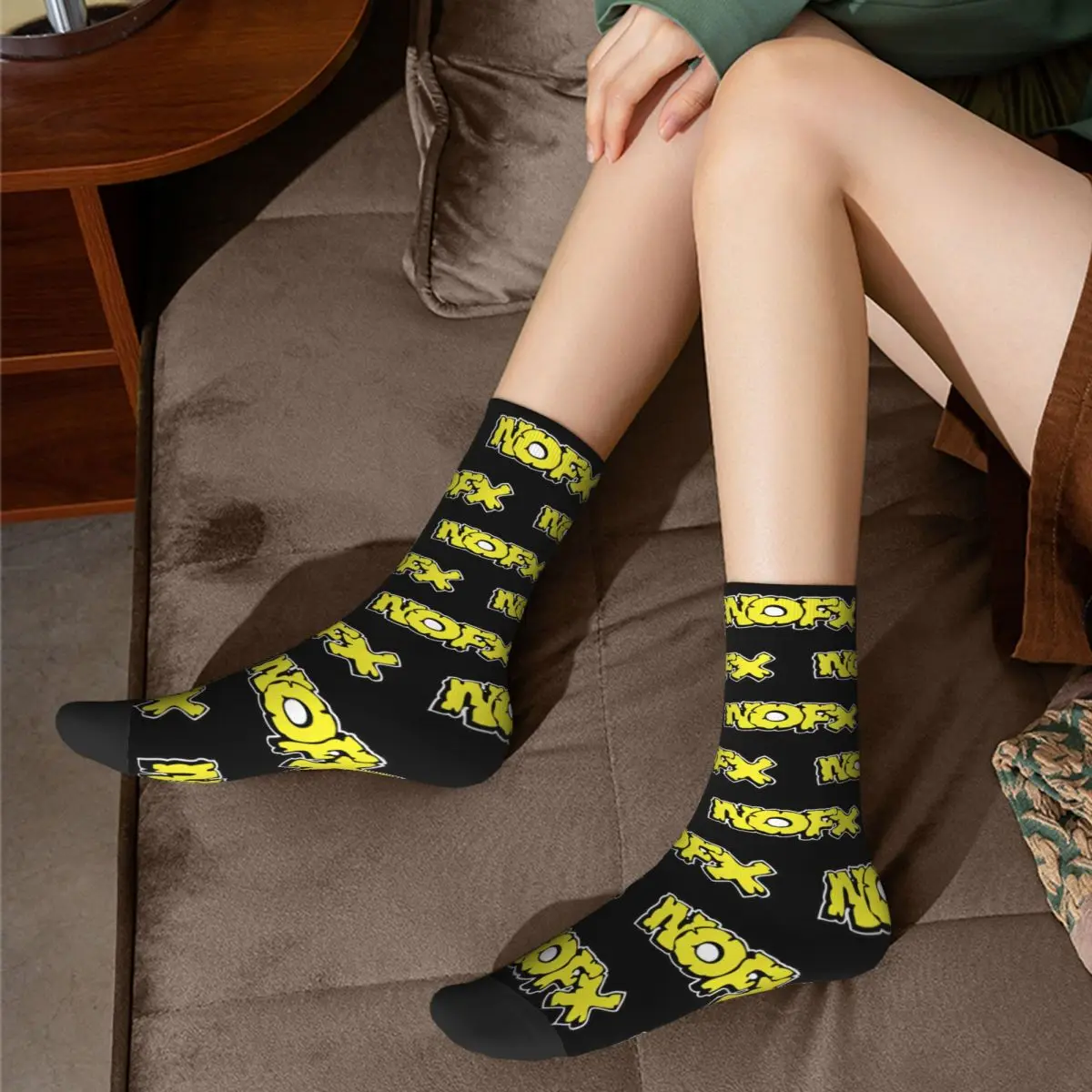 Rock NOFX Punk Band Stuff Socks Cozy Sport Middle Tube Socks Warm for Men's Birthday Present