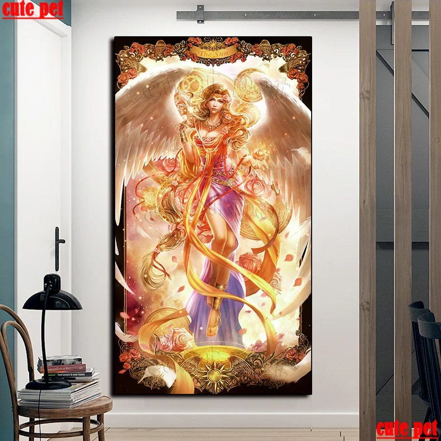 full Drill Diy diamond painting set Fantasy angel woman picture rhinestones embroidery diamond mosaic 5d crossStitch decor large